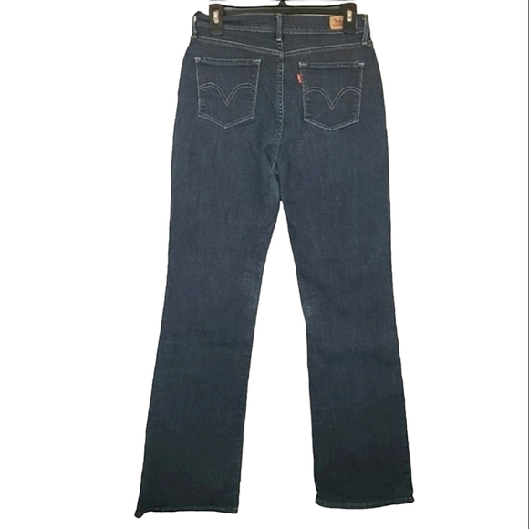 LEVI'S 512 Perfectly Slimming Dark Wash Mid Rise Boot Cut Blue Jeans Size 6M - Picture 4 of 12